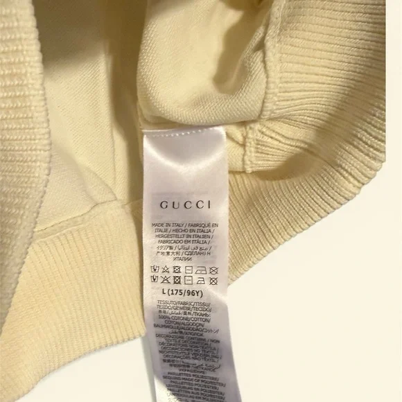 Gucci Cream Zip-Up Windbreaker with Blue & Red Stripe Accents - Picture 4 of 9